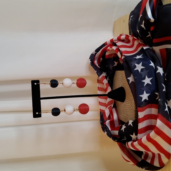 Patriotic Ball Drop Earrings - Picture 3 of 4